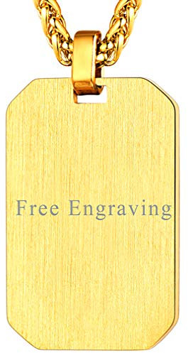 FaithHeart Colgante Placa Militar Personalizado Hombre Collar Personalizado Acero Inoxidable 316L Nombre Grabado Joyería Identificativa