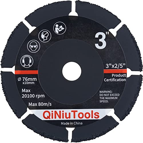 QiNiuTools Carbide Multi Wheel 3 Inch 76mm 76x10x2.4mm Cutting Disc Saw Blade for Wood and Plastics