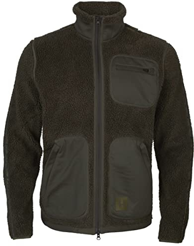 Härkila Rurik Teddy Fleecejacke Grün - Leise Jagdjacke Herren mit Teddyfleece - Faserpelzjacke Fleece Jagd Langarm, Größe:3XL