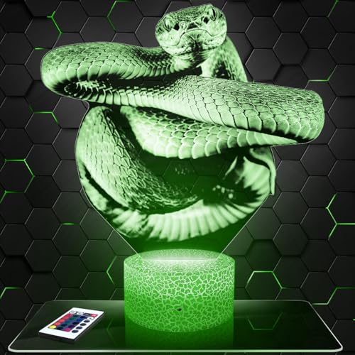 Nachttischlampe Schlange deko Tier Reptil. Geschenkidee Mann Frau objekt Schlange Nachtlicht Erwachsene deko Zimmer.