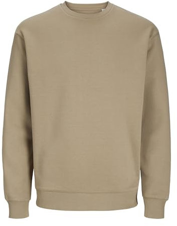 JACK & JONES Men's Jjebradley Sweat Crew Noos Sweater, Light Brown, L
