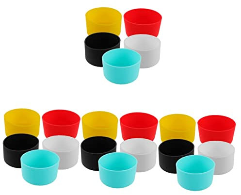 Sosoport 20piezas Funda De Antideslizante para Botellas Protector De Base para Tazas Aislante y para Botellas De Agua y