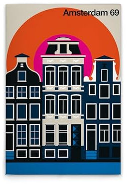 A.S. Création Leinwandbild Retro Amsterdam - Wandbild in Creme, Schwarz - 60 x 90 cm - DD131904