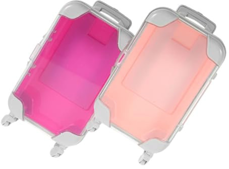 Ipetboom Kleiner Kosmetikkoffer 2 Stück Hartschale Abs Make up Organizer Klein Kompakt Reise Kulturbeutel Tragbare Aufbewahrungsbox Für Künstliche Wimpern