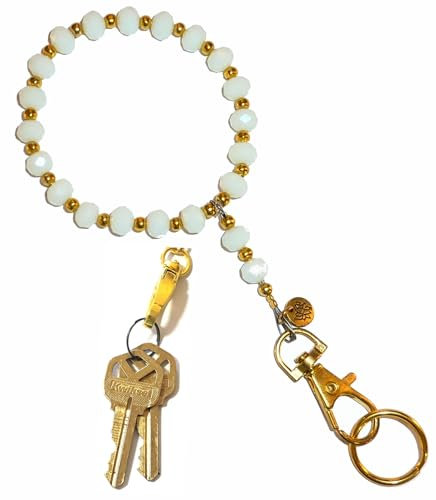 Hidden Hollow Beads Wrist Lanyard, Beaded Women's Wristlet, Bracelet, Jewelry, Keys, Phone, Keychain Bracelet, Strong, Wrist Lanyard, Beaded on stretch cord and wire