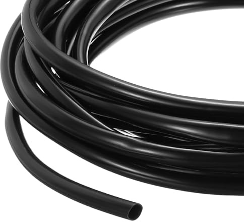sourcing map 5m PVC Cable Sleeve Tubing, 5mm PVC Tube Black Cord Organizer Wire Shielding Sheathing Wrap, 3/16-16ft