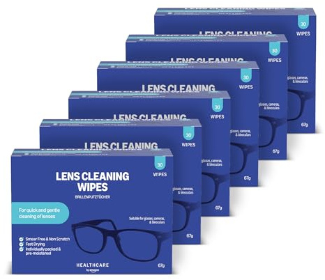 Healthcare by Amazon Lens Cleaning Wipes 180 Wipes (Previously Amazon Basic Care) – Packaging May Vary