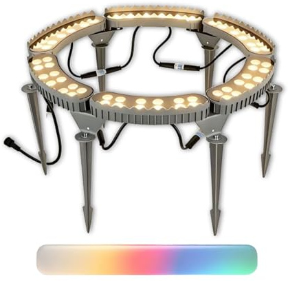 Opaeroo Luci Da Giardino Esterne, Luci Ad Anello Paesaggistiche A Led Bassa Tensione Per Alberi, Illuminazione D’accento Per Palme, Ip65 Antigelo WarmWhite 6lights