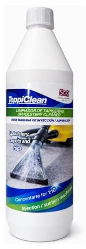 Limpiador Tapicerías Concentrado Profesional – Para Máquinas de Inyección-Extracción – Elimina Manchas y Olores – Sofás, Coches, Alfombras – Dilución hasta 1:10 (1L)