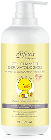 Elifexir Baby Care - Dermatologisches Shampoo-Gel | Sanfte, zarte Reinigung | Reduziert Rötungen, spendet Feuchtigkeit | 99% natürliche Inhaltsstoffe | Hypoallergen | Empfindliche Haut - 500ml