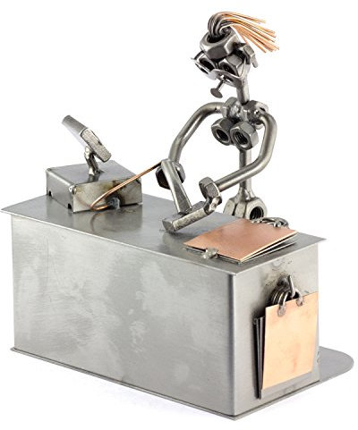Steelman24 I Schraubenmännchen Verkäuferin Mit Persönlicher Gravur I Made in Germany I Handarbeit I Geschenkidee I Stahlfigur I Metallfigur