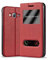 cadorabo Coque pour Samsung Galaxy J3 / J3 DUOS 2016 en Rouge Safran - Housse Protection avec Stand Horizontal et Deux Fenêtres - Portefeuille Etui Poche Folio Case Cover