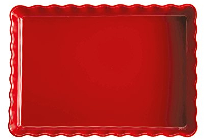 Emile Henry EH346038 Tourtière Rectangulaire, Céramique, Rouge Grand Cru, 33, 5 x 24 x 5 cm