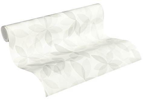 Esprit Vliestapete Cool Noon Tapete mit Blumen floral 10,05 m x 0,53 m weiß grau Made in Germany 366741 36674-1