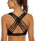 YIANNA Damen Sport BH Gepolstert Push Up Ohne Bügel Yoga BH Starker Halt X-Rücken Bustier Sport Bra Top Shirt Schwarz, YA 147 Size S