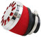 filtre a air malossi e13 incline 25° d42-50-60 mousse rouge chrome pour phbg-mikuni-keihin
