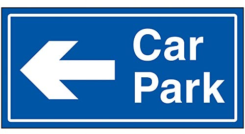 VSafety Car Park Flèche Gauche Bleu Panneau Bleu 600 x 300 mm Plastique Rigide Bleu