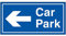 VSafety - Cartello blu con freccia per parcheggio auto, 600 x 300 mm, in plastica rigida blu