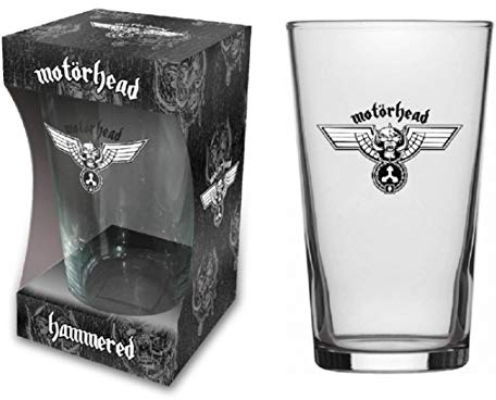 for-collectors-only Motörhead Glas Hammered Logo England Bierglas Longdrink Glas XL Trinkglas Frosted Look Pint Glass