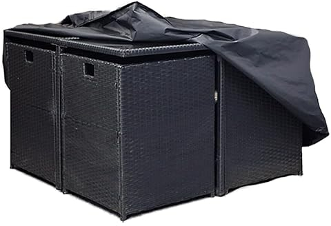 Speedwellstar Waterproof Square Garden Table Cover 125x125x74 cm – Heavy Duty Patio Furniture Protector for 4–8 Seater Sets – Breathable 210D Oxford Fabric with Drawstring