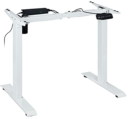 Relaxdays Tischgestell höhenverstellbar elektrisch, 71-121 cm, Motortisch mit Speicherfunktion, Stehschreibtisch, weiß