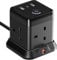 Hulker Cube Extension Lead with USB C (20W PD), 4 Way Multi Plug Socket with 3 USB Slots, Mountable Power Strip with Switch Overload Protection 3250W 13A 1.5M