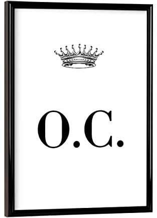 artboxONE Poster mit schwarzem Rahmen 18x13 cm Schwarzweiß Queen OC - Bild Personalisierung Buchstabe Buchstabe-OC