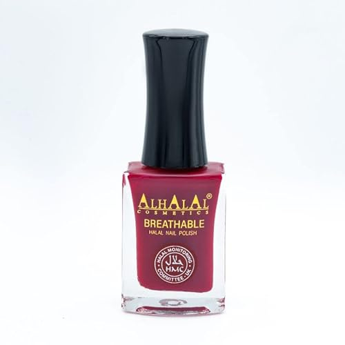 Halal Nail Polish - Nail Varnish Polish Soak Off Gel Nail Paint Art Polish - Water Permeable Red White Nail Enamel- Glossy Halal Gel Nail Polish Vegan and Cruelty-Free (Red)