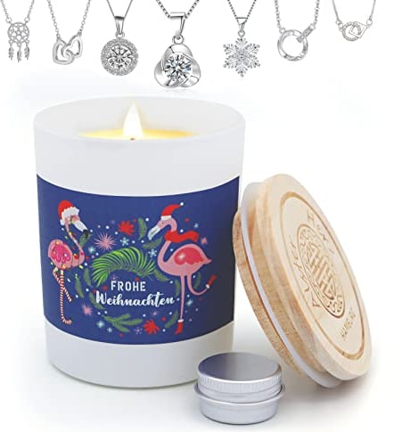 *Alster Herz* Frohe Weihnachten, Duftkerze im Glas mit Spruch, Schmuckkerze, liebevolle Geschenkidee für Familile Freundin Freund zum Weihnachten (Weiss)