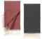 Tuiste Saunatuch Fliese Rot - Schwarz 2er Pack, Saunakilt Damen und Herren, Strandtuch, Saunahandtuch, Picknickdecke, Hamamtuch%100 Baumwolle, Strandtücher, Strandhandtuch XXL, Badehandtuch 100x180