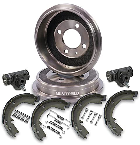 ATEC Germany Bremsensatz Hinterachse inkl. 2x Bremstrommel 4x Bremsbacken mit Montagesatz 1x Montagesatz 2x Radbremszylinder Kompatibel mit FIAT CINQUECENTO (170_), SEICENTO / 600 (187_)