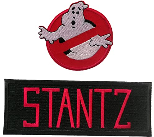 Catch the Patch Ghostbuster Set 2 Stück Stantz Logo Film - Aufnäher, Bügelbilder, Aufbügler, Applikationen, Patches, Sticker zum Aufbügeln oder Aufnähen – für Kleidung, Taschen, Jacken