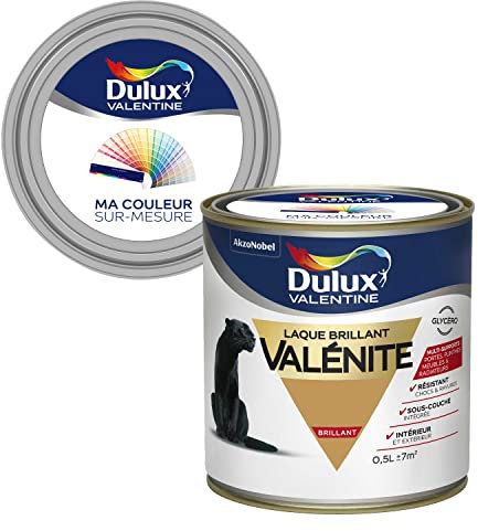Ma Couleur Sur-mesure par Dulux Valentine – Peinture Laque Glycéro - Grande résistance pour boiseries et ferronneries - Brillant Ocre Dore 0,5 L