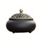 YLWX Keramik Vintage Knoblauch Aufbewahrung Hollow Deckel Resistant Storage Jar Küche Wohnzimmer Ornament Knoblauchtopf (Color : Schwarz)