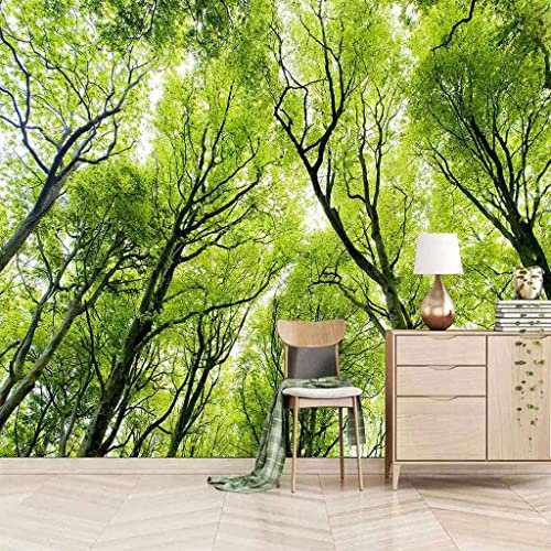 Style Européen 3D Paysage De Forêt Verte Photo Peintures Murales Papier Peint Salon Hôtel Luxe Fond Peinture Murale Décor Peler Et Coller Affiches Murales Auto-Adhés 140 (largeur) x 70 (hauteur) cm