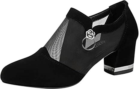 BOTCAM Botas de mujer Botines con tacón Plataforma Encaje Corto con Cremallera Verano Moda Malla Hueca Transpirable Elegante Botines de tobillo Botas Cortas Mujer Zapatos Cortos Mujer Zapatos de Mujer