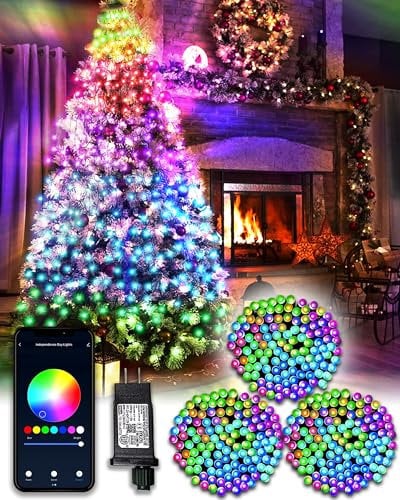 DOTWAYAW Smart Lichterkette 60M 600 LED Weihnachtsbaum - App-gesteuerte Lichter für Weihnachten mit 16 Millionen RGB Farben LED-Lichtern