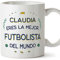 MUGFFINS Tazas Personalizadas para FUTBOLISTA mujer - En Español - Mejor del Mundo - 11 oz / 330 ml - Regalo Personalizable original y divertido