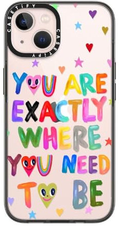 CASETiFY Compact iPhone 13 Case [2X Military Grade Drop Tested / 4ft Drop Protection] - You are exactly - Clear Black