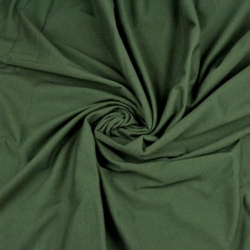 TEXTREND Meterware Jersey - Stoff zum Nähen - 100% Baumwolle - Gewicht: 140 Gramm / m2 - Textilien 1x1.75m - Einfarbiger Stoff - Verschiedene Farben (Khaki)