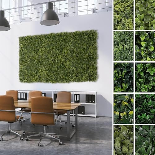 KARAT | Mur Végétal Artificiel Intérieur | Haie Artificielle | Panneaux Muraux | Toile de Fond | Décoration Murale Jungle Tropicale | Tropicale, 50 x 50 cm