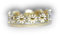 Gänseblümchen Ring. Vergoldetes Sterlingsilber und weisse Emaille