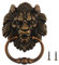 HOJLKLD Battente a testa di leone da 15,2 cm, maniglia decorativa classica per porta d'ingresso, con viti di montaggio (bronzo antico)
