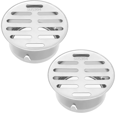 SG Store 2 Stück 75mm Bodenablauf Dusche Edelstahl Netzabdeckung Runder Abfluss Waschbecken für Außenabflussrohre Dächer Küchen Badezimmer Garagen Geeignet für Rohrdurchmesser 75 mm