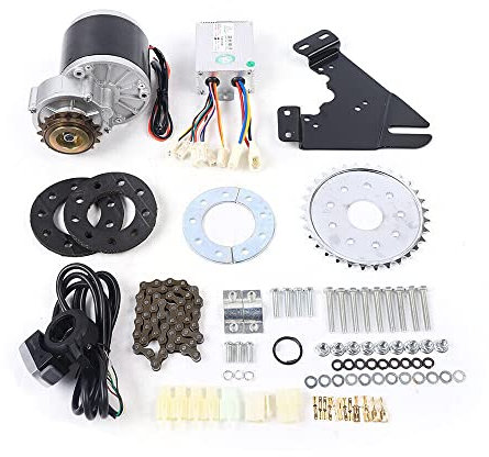 LNINNERY Ebike - Kit di conversione per ruota anteriore, 350 W, 24 V/36 V, per scooter elettrico (36 V, 350 W, gas per pollice/Thumb Throttle)