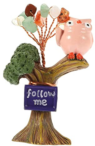 Warmhm Kristallverzierungen Spirituelles Dekor Quarz Heilender Edelstein Reichtum Segen Geschenk Chakra-Baum Edelstein Baum Kristalle Balancieren Ornament Balance Fräulein Skulptur Harz