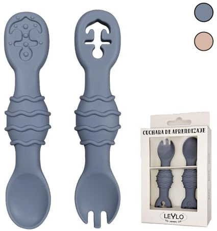 Cuillère Bébé Apprentissage – Cuillere d'Apprentissage Bébé 1er Âge – Ensemble de Couverts Souples pour Diversification Alimentaire et Baby Led Weaning – Cuillère Silicone Anti Renversement 360°