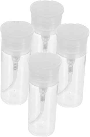 Mikinona 100ml Nail Polish Remover Pump Bottles Set 4pcs Press Dispenser Travel Liquid Container for Manicure Tools