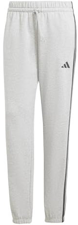 adidas Femme Essentials 3-Stripes French Terry Cuffed Pants, Medium Grey Heather/Black, L