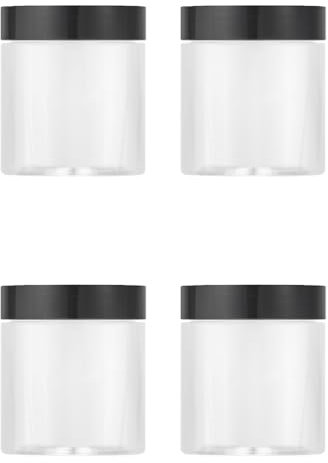 4 PCS Plastic Jars with Lids Clear Sample Pots Cosmetic Sample Container for Lip Scrub Body Butters Cream Slime Lotions Cream Ointments